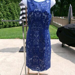NWOT KATHERINE KELLY BLUE LACE SHEATH DRESS 10